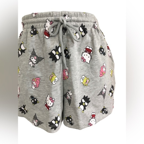Hello Kitty & friends gray drawstring waist graphic print shorts size large new - Picture 3 of 14